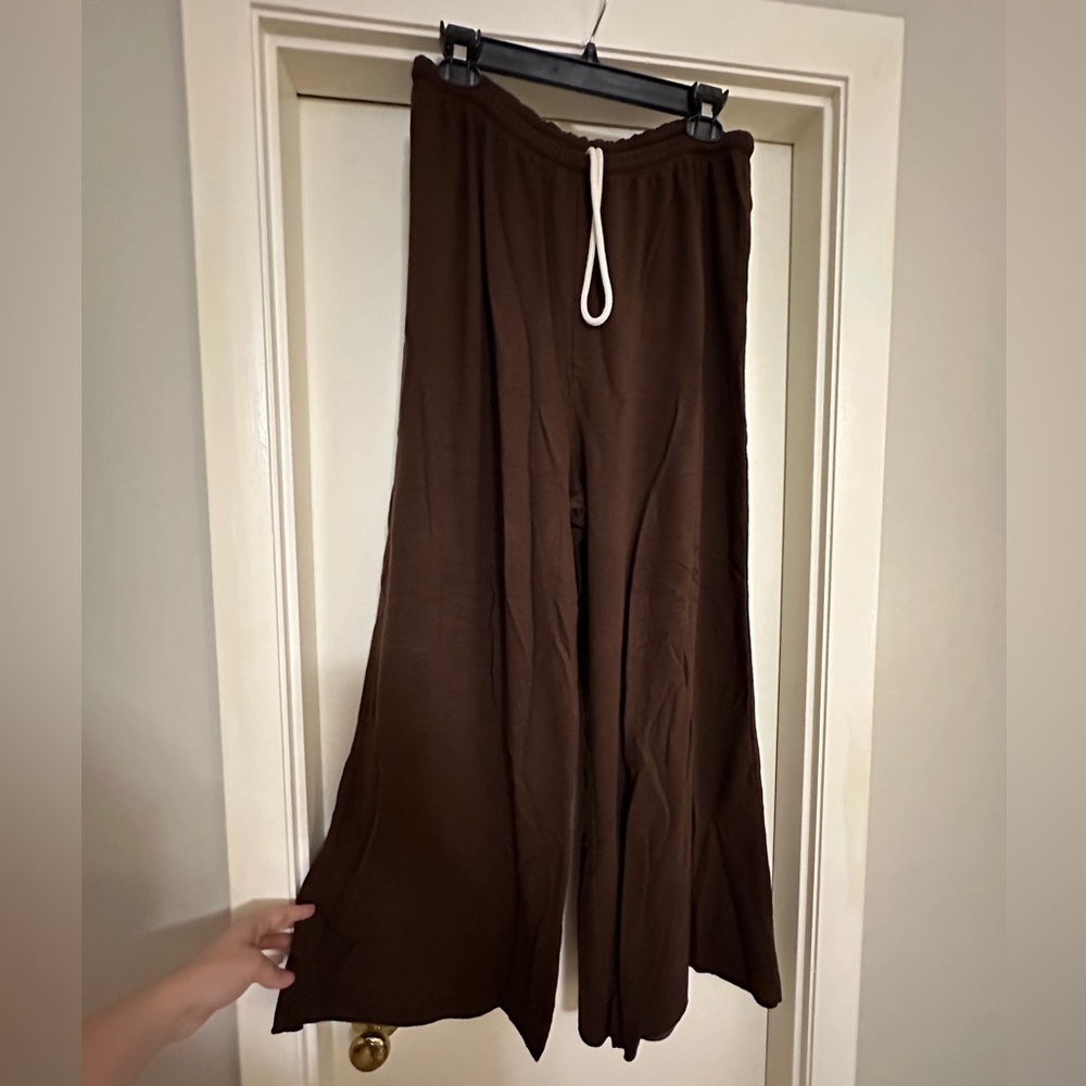 Aerie brown wide leg sweatpants